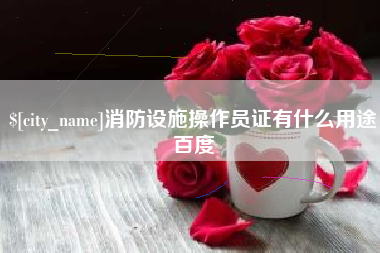 定安消防设施操作员证有什么用途百度