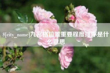 定安九宫格位置重要程度排序是什么意思