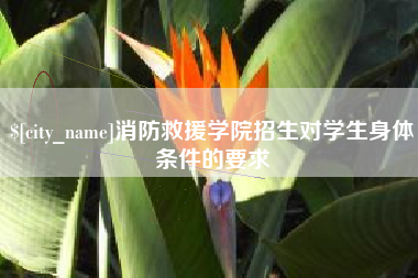 定安消防救援学院招生对学生身体条件的要求