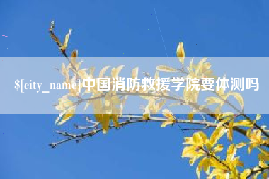 定安中国消防救援学院要体测吗
