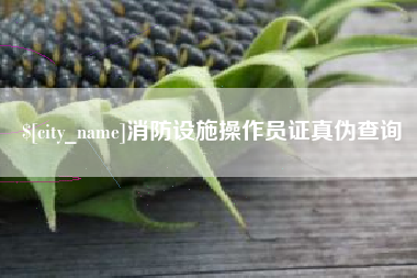 定安消防设施操作员证真伪查询