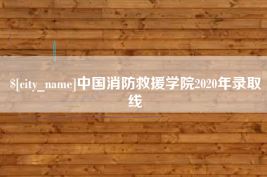 定安中国消防救援学院2020年录取线