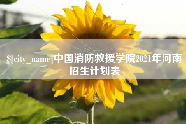 定安中国消防救援学院2021年河南招生计划表