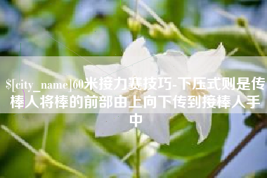 定安60米接力赛技巧-下压式则是传棒人将棒的前部由上向下传到接棒人手中