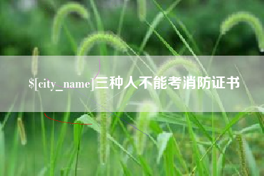 定安三种人不能考消防证书